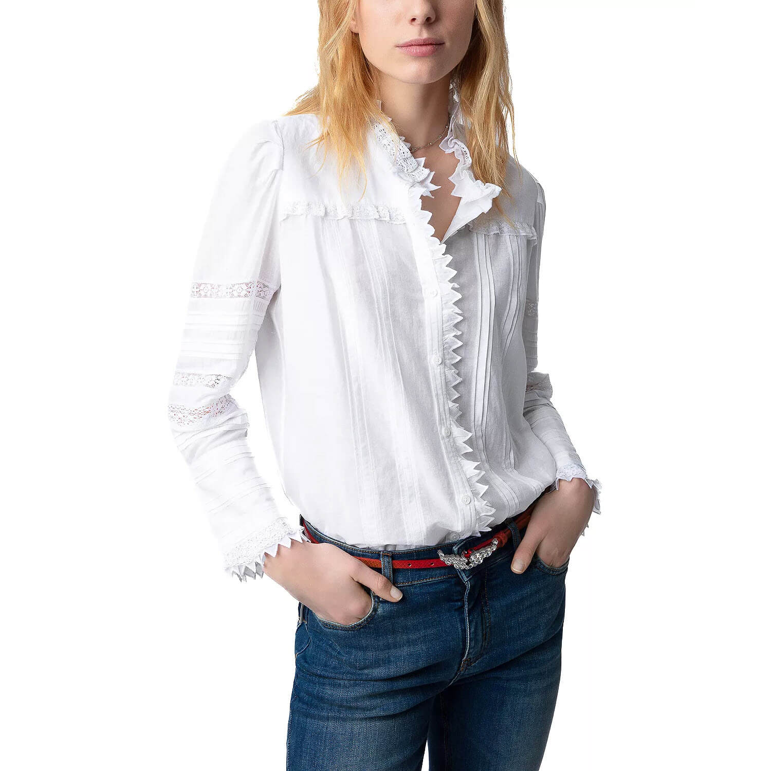 Zadig & Voltaire Trevy Tomboy Pintuck Blouse – evaChic