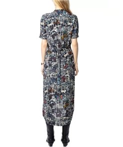 zadig voltaire rimaz soft butterfly Midi dress