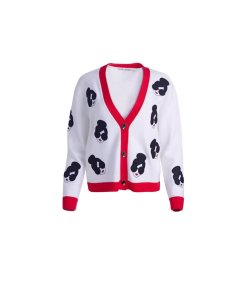 Alice + Olivia Staceface Bradley Wool Cardigan