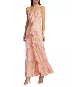 LoveShackFancy June Silk-Blend Floral Maxi Dress
