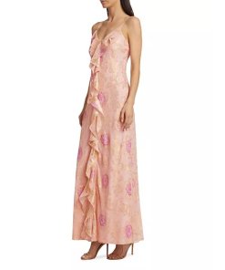 LoveShackFancy June Silk-Blend Floral Maxi Dress