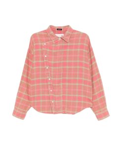 R13 Asymmetric Plaid Cotton Shirt