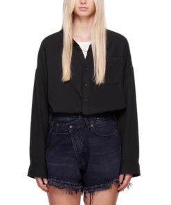 R13 Crossover Bubble Cotton Shirt