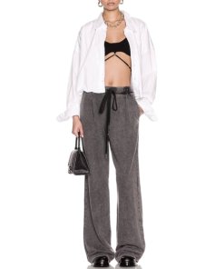 R13 Gathered Hem Cotton Shirt
