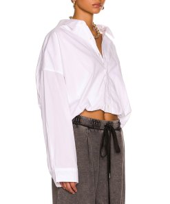 R13 Gathered Hem Cotton Shirt