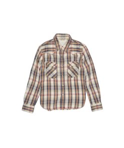 R13 Slim Cowboy Plaid Cotton Shirt