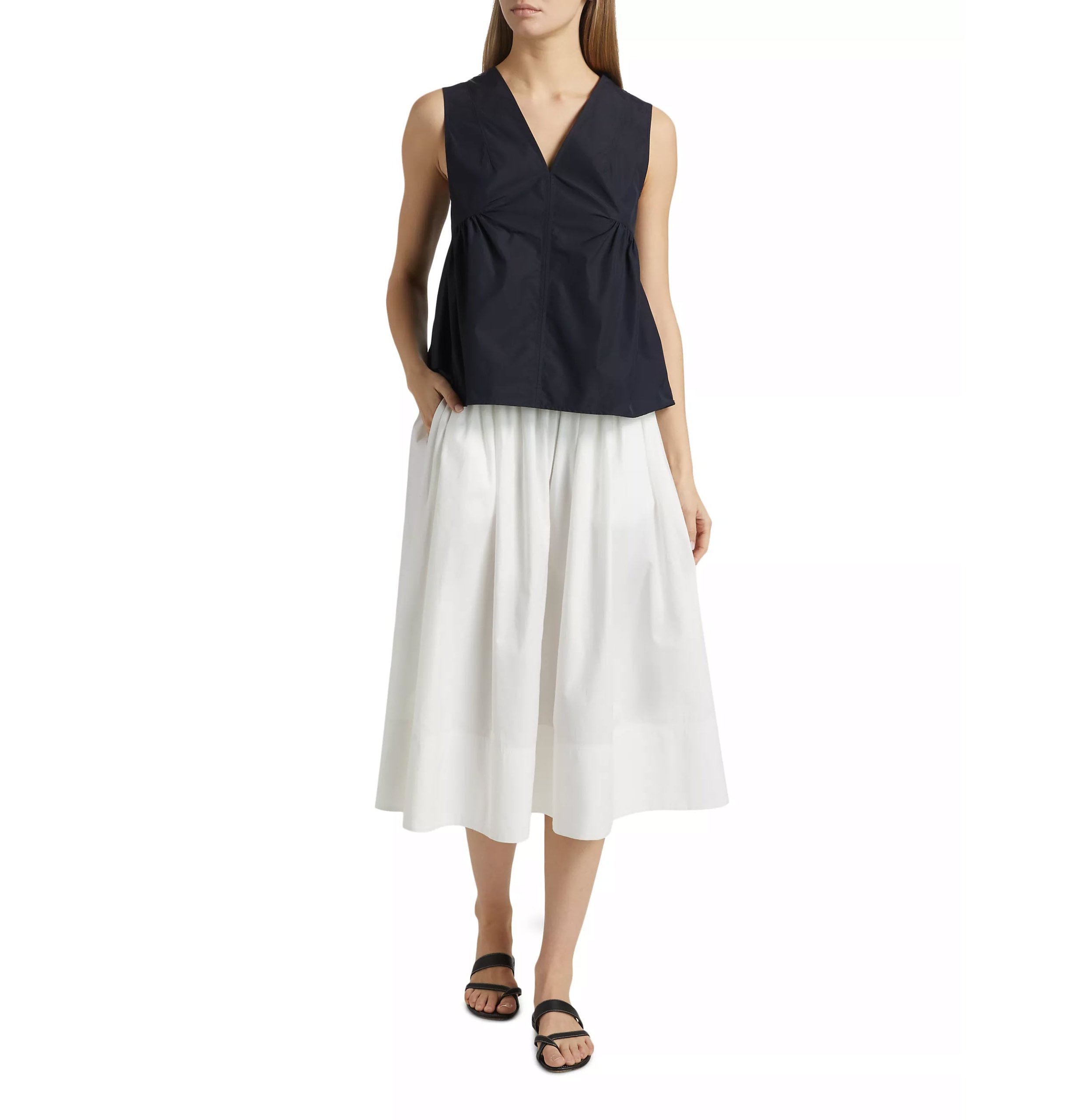 Proenza-Schouler-PSWL-Austin-A-line-Cotton-Sateen-Skirt-