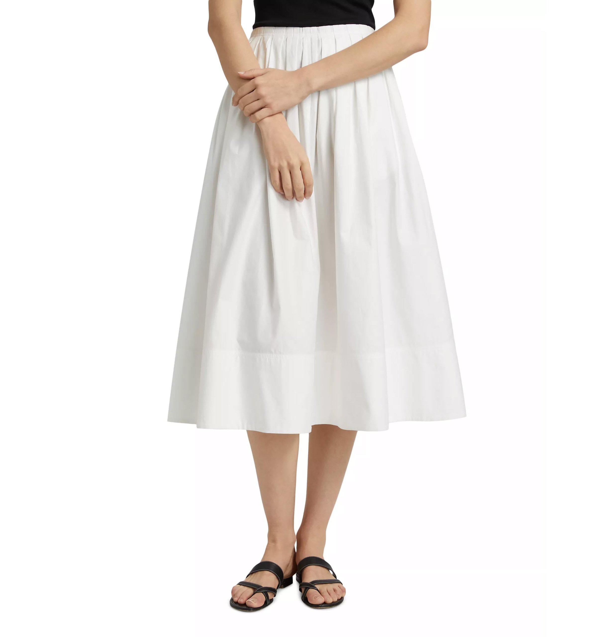 Proenza Schouler White Label PSWL Austin A-line Cotton Sateen Midi Skirt - Image 2