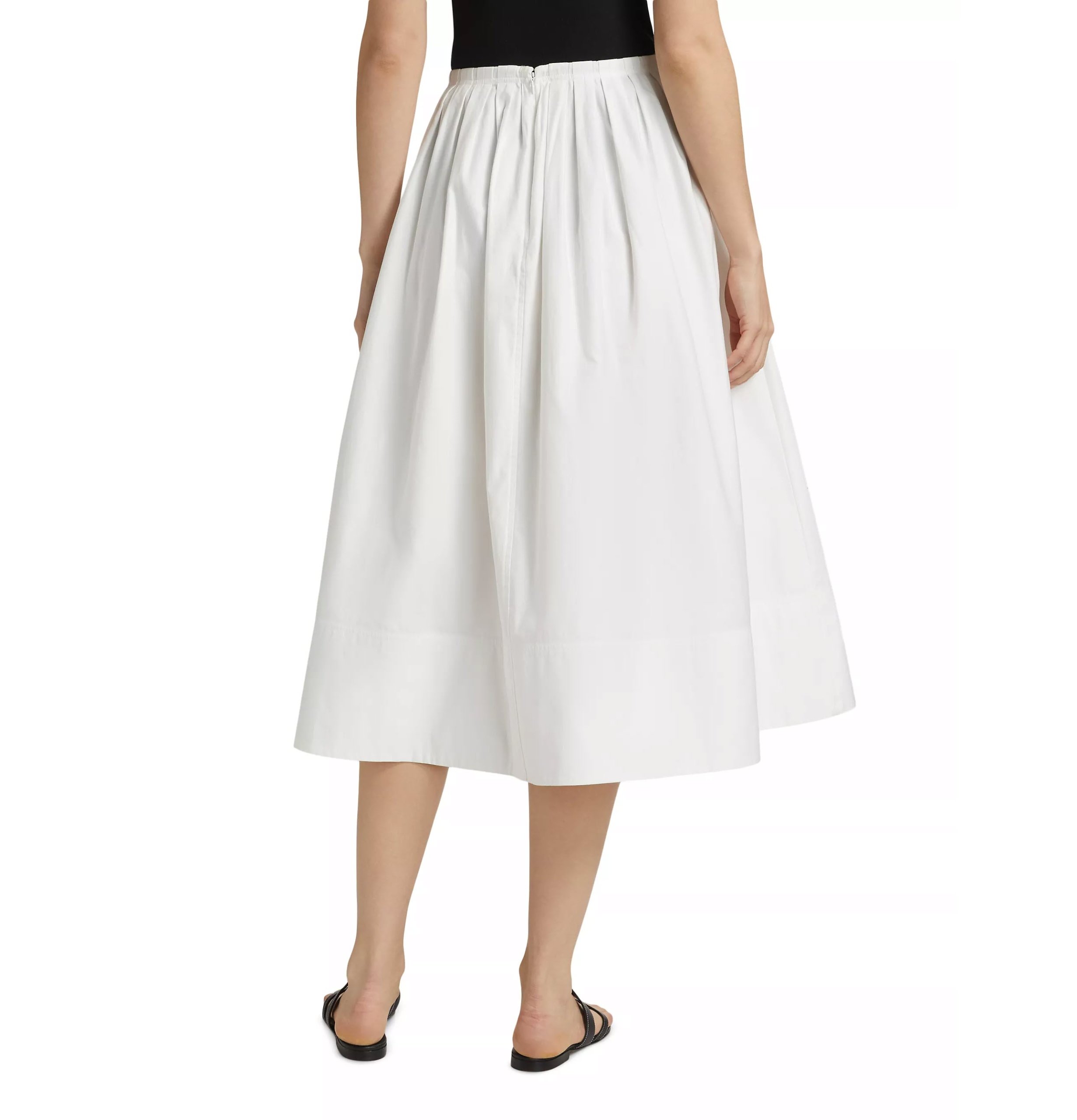 Proenza Schouler White Label PSWL Austin A-line Cotton Sateen Midi Skirt - Image 3