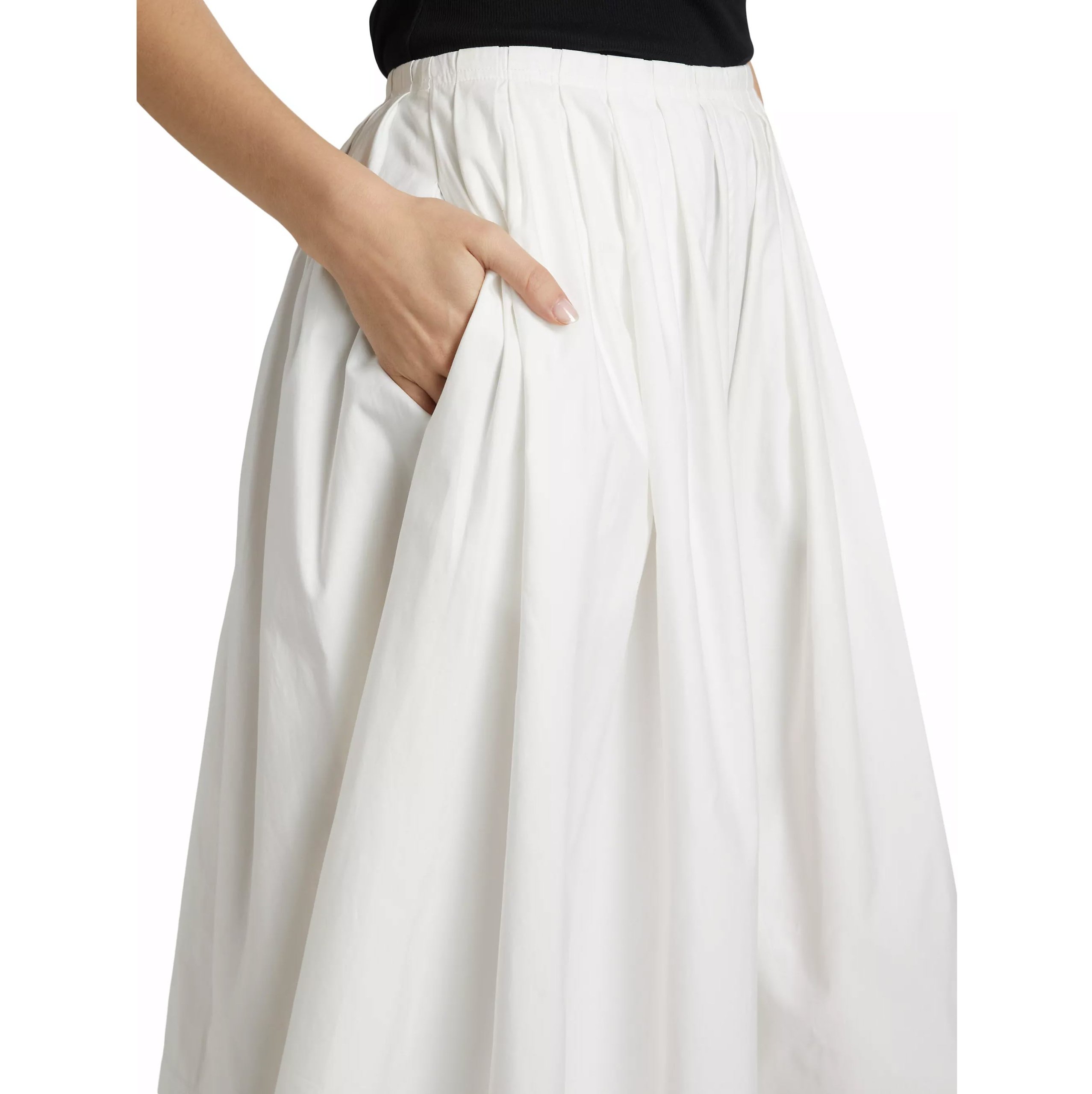 Proenza Schouler White Label PSWL Austin A-line Cotton Sateen Midi Skirt - Image 4