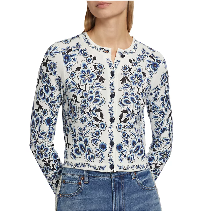 Alice + Olivia Carson Cotton Blend Cropped Cardigan – evaChic
