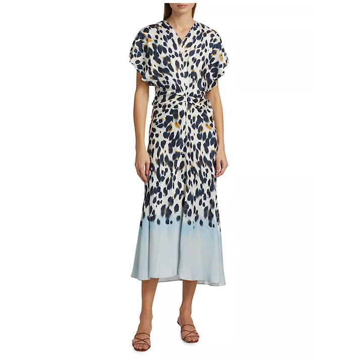 knee length dresses for ladies Remy Midi Dress in Polka Net black