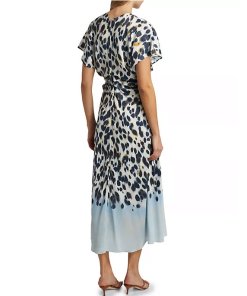 ALC rem printed twist midi dress
