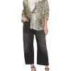 R13 Shredded seam drop neck leopard print shirt