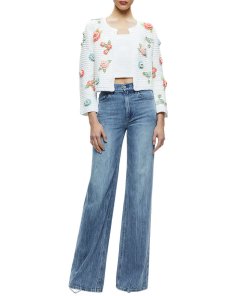 Alice + Olivia Anderson Flower Applique Crochet Cardigan
