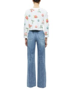 Alice + Olivia Anderson Flower Applique Crochet Cardigan