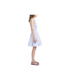 Proenza Schouler Kenzie Cotton Linen blend Tie Waist Shirtdress