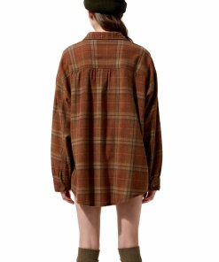 R13 boyfriend-bleached-rouge-ecru-plaid- shirt