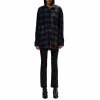 R13 Oversized boyfried shirt navy blue plaid