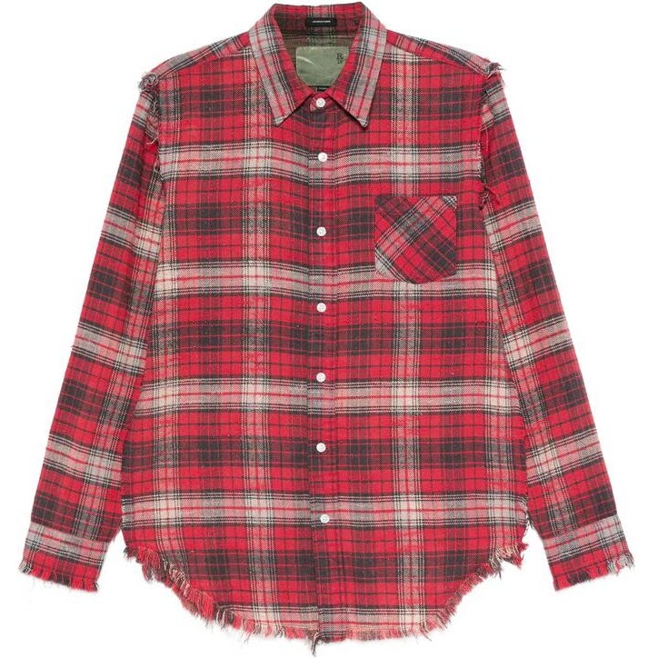 R13 Shredded Seam Drop Neck Flannel Shirt – evaChic