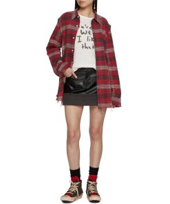 R13 Shredded Seam Drop Neck Flannel Shirt – evaChic